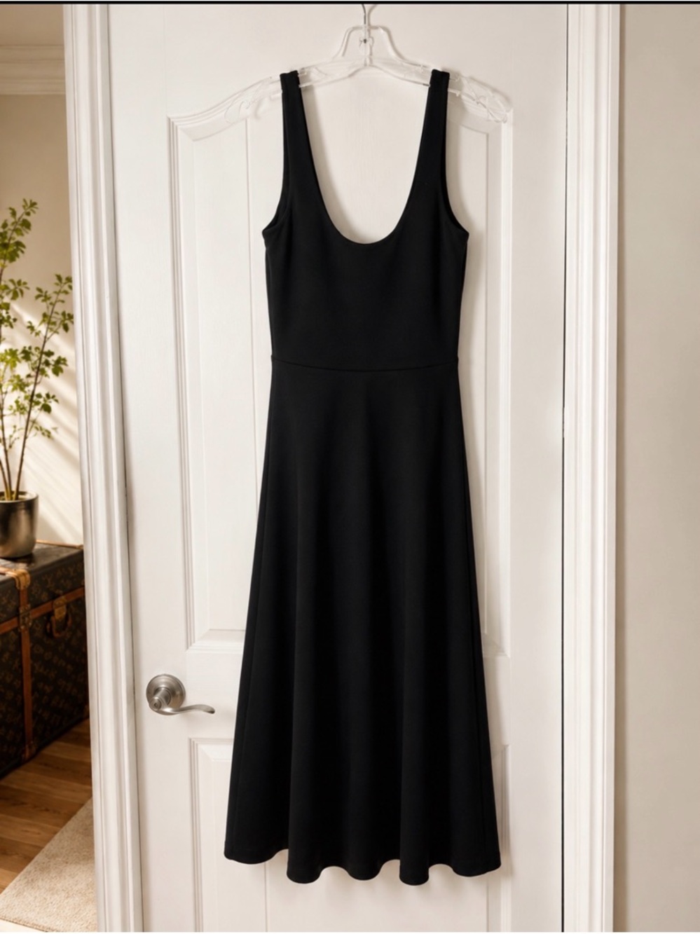 J Crew Black Scoop Neck Midi Dress - Women's Classic Tank Style - Picture 5 of 6